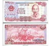 Prophila Collection Vietnam Pick-No.: 101a Nueva 1988 500 Dong (Billetes de Banco para coleccionistas - sin Medio de Pago) Navegación/Barcos