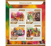 Prophila Collection Yibuti 1727-1730 Sheetlet (Completa. edición.) Nuevo con Goma Original ** MNH 2017 Mahatma Gandhi (Sellos para los coleccionistas)