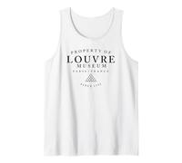 Propiedad del Museo del Louvre París Francia EST. 1793 Negro Imprimir Camiseta sin Mangas