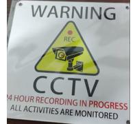 Propiedad privada bajo vigilancia video placa video vigilancia placa con adhesivo y agujeros perforados impermeable 24H panel cámara