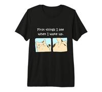 Propietario de Gato Primeras Cosas Que Veo Cuando me Despierto Camiseta Premium
