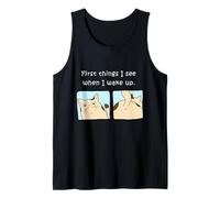Propietario de Gato Primeras Cosas Que Veo Cuando me Despierto Camiseta sin Mangas