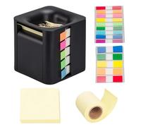 Propietario de registros pegajosos y coloridos con planificador de clips y transferencias de medidas para la organización informática, gestión moderna de notas de escritorio