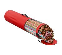 ProPik Bolsa organizadora de Papel de Regalo, para Guardar hasta 25 Rollos de 40 Pulgadas, poliéster Resistente y Bolsa Transparente de PVC con Asas y Cierre Superior y Cintas