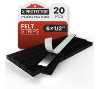 Propinas de muebles de fieltro X -Protector - 20 PCS 6 x 1/2 """" - Buas de fieltro premium con respaldo adhesivo - Almohadillas de muebles rectan