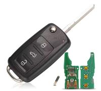 ProPlip Llave completa con electrónica de programación, compatible con Toledo Touran Tiguan EOS G.olf Leon Scirocco Beetle Ibiza Jetta Fabia 434MHz ID48 mando a distancia 3 llaves en blanco