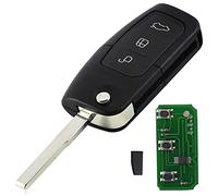 ProPlip - Llave completa con programación electrónica compatible con Fiesta Focus Mondeo Galaxy Kuga S C Max 4D60 433 MHz Mando a distancia en blanco