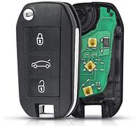ProPlip - Llave completa con programación electrónica compatible con Peugeot 3 botones 2008 3008 308 5008 508 434 MHz Mando a distancia en blanco