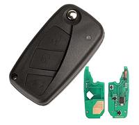 ProPlip - Llave completa electrónica para programar compatible 500 Seicento Punto Ducato Stilo Panda Bravo Doblo Fiorino Qubo Jumper Boxer Nemo Bipper 3 botones PCF7946 Mando a distancia en blanco