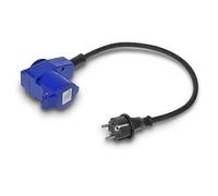 Cable Adaptador CEE de 40 cm de Enchufe Schuko, Conector en ángulo CEE + Enchufe Schuko.