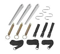 ProPlus Juego de tensores para toldo 3 x 5,10 cm, incluye 3 muelles de tensión, 3 piquetas y 3 ganchos en S, cuerdas tensoras y cierres de tormenta para toldos, solución ideal para cintas de tormenta