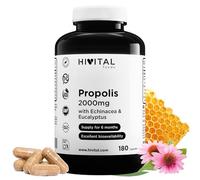 Propolis 2000 mg. 180 cápsulas para 6 meses de tratamiento. Extractos de Propóleo con 10% Galangina, Equinácea con 4% Polifenoles y Eucalipto. Fabricado en España por HIVITAL