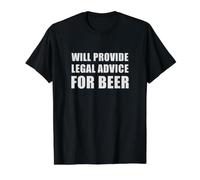 Proporcionará Asesoramiento Legal para Cerveza Cita Divertida de Juez de Abogado Camiseta gráfica económica, Hombre, Negro, L