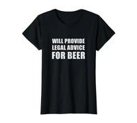 Proporcionará Asesoramiento Legal para Cerveza Cita Divertida de Juez de Abogado Camiseta gráfica económica, Mujer, Negro, XS