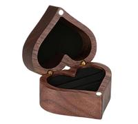 Proposal Ring Box - Engagement Jewelry Case | 2.17x1.46in Walnut Display Holder with Stylish Craftsmanship, Lightweight Compact Ring Box for Wedding Proposal Christmas Day Celebration Women Girlfriend