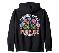 Propósito de la Creación de Dios Efesios 2:10 Fe Floral Sudadera con Capucha