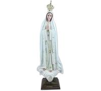 Proposte Religiose Estatua de la Virgen de Fátima de resina pintada a mano con ojos de cristal. Altura 55 cm