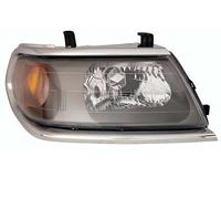 PROPOSTEONLINE Faro fabricado para Mitsubishi Pajero Sport derecho halógeno pred. reg. eléctrico parábola gris marco cromado MR566772