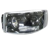 PROPOSTEONLINE Faro fabricado para Renault Truck D Wide '13 izquierdo H7-H15-PY21 halógeno con ajuste manual Parabólica negra 7421554757
