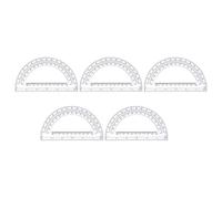 Propractor claro de 5 piezas Propractor de 6 pulgadas 180 grados Matemáticas Corredor Herramienta de Medición para la Oficina de Dibujo del Profesor para Maestros Maestros