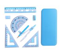 Propractor y set - Kit de geometría para principiantes, herramienta de matemáticas, herramienta de dibujo con regla, ayuda para estudiantes, aulas, formación educativa, preparación de exámenes