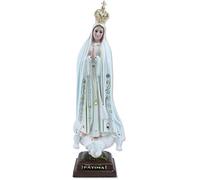 Propuesta Religiosa Estatua de Nuestra Señora de Fátima en Resina Pintada a Mano con Ojos de Cristal. Altura 27 cm