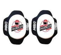 PRORACER Deslizadera de rodilla para motoristas, rodillera deslizantes carretera circuito competicion sliders con logo MotoGP (Blanco)