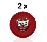 Proraso Afeitado Jabón Olla Rojo / Cabello Grueso Sándalo & Karité 150ml 2XPACK