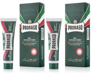 Proraso After shave reparador en gel, 10 ml, crema para el cuidado barba hombre que repara pequeñas heridas causadas por la cuchilla tras el afeitado (Paquete de 2)
