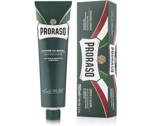 Proraso Crema afeitar, tubo, 150 ml, jabón afeitar para hombre refrescante y tonificante, gel afeitar protector con eucalipto y mentol, verde
