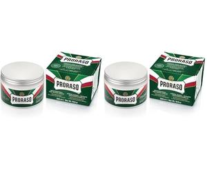Proraso Crema pre afeitado, 300 ml, crema facial hombre refrescante, crema barba con eucalipto y mentol para un afeitado impecable, regalo hombre, verde (Paquete de 2)