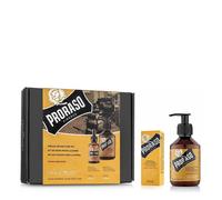 Proraso Kit de cuidado barba hombre Wood & Spice (pack dúo), lujoso set de regalo para el cuidado de la barba con champú y aceite para la barba, aroma de comino y azafrán, Made in Italy