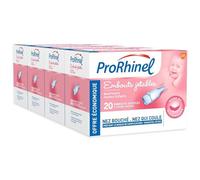 PRORHINEL Embouts Jetables Mouche pour Bébé, pour Nez Bouché, Fabriqué en France, 20 Embouts Souples - Lot de 4