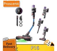 Proscenic-aspiradora inalámbrica P16, cepillo de suelo antienredos, 45kPa, 55 minutos de tiempo de funcionamiento, varita flexible de 180 °, color azul Azul