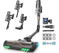 Proscenic P20+ Aspiradora sin Cable 70Mins/70kPa/680W, Autoportante con Barra Plegable, Limpia Bajo Muebles sin Agacharte, Aspiradora con Cepillo Anti-Enredo para Pelo de Mascotas/Suelos/Alfombras