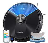 Proscenic Q10 Robot Aspirador 8000 Pa/200Min Autonomía con Fregado, Navegación LIDAR, Adaptación Alfombras, por App/Voz/Control Remoto/Apple Watch para Suelos, Alfombras y pelos de Mascotas