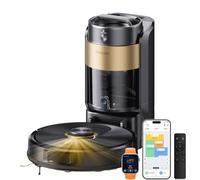 Proscenic Q20 Plus Robot Aspirador y Fregasuelos 10000 Pa/200Mins, con 4L Base Autovaciado sin Bolsa, Navegación y Cartografía por Láser por App/Voz/Control, para Suelos, Alfombras y pelos de Mascotas