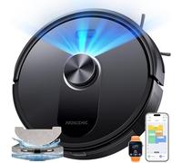Proscenic Robot Aspirador 8000 Pa/200Min Autonomía con Fregado, Navegación LIDAR, Adaptación Alfombras, por App/Voz/Control Remoto/Apple Watch para Suelos, Alfombras y pelos de Mascotas