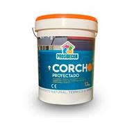 prosidecon Corcho Proyectado, 12kg, 20Litros,15 años de garantía,pintura impermeable y aislante térmica y acústica, aplicado a pistola 6mm, para cubiertas, fachadas e interiores (08)