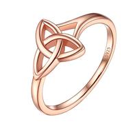 PROSILVER Alianzas de Plata Vermeil Rosa Pareja 57, Anillo Matrimonio Mujer Nudos Infinito