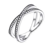 PROSILVER Anillo Cruzado Hombre Plata, Alianza de Plata para Matrimonio Talla 54.4