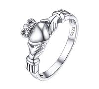 PROSILVER Anillos Plata de Ley Nudos Celta/Nudos Claddagh para Mujeres, 9 Opciones de Tamaños, Grabados Personalizables