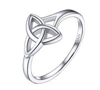 PROSILVER Anillos Plata de Ley Nudos Celta/Nudos Claddagh para Mujeres, 9 Opciones de Tamaños, Grabados Personalizables
