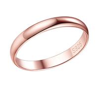 PROSILVER Giratorio Anillo Plata Dedo Menique Argolla Nudillo No Da Alergia Anillo Oro Rosado Pareja, Talla 27 (67mm)