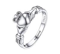 PROSILVER Personalizable Anillo Corazon Midi Plata Mujer Nudo Claddagh, Anillo 47 Dedo Menique