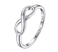 PROSILVER Personalizable Simbolo Infinito Anillo Promesa 57 Novia Dama de Honor Plata de Primera Ley