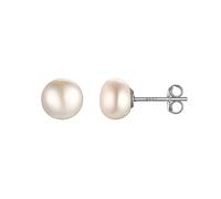 PROSILVER Plata de Ley Perlas Medianas Pendientes 9.25 con Perlas Agua Dulce 8mm Piercing de Oreja Mujer No Da Alergia