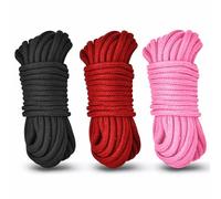Prosixtoy Kit de Cuerdas Sexo Bondage BDSM - 3x10M 8MM Cuerda de Algodón Shibari Cuerda Sexo para BDSM Principiante, Kit de Ataduras Sexo SM Juguetes Sexuales para Mujeres Parejas(Negro+Rojo+Amarillo)
