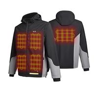 PROSmart Chaqueta calefactada para hombre - Chaqueta térmica impermeable abrigo eléctrico chaquetas calientes para hombre con batería de 5000 mAh recargable, Black+LED, L