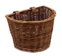 ProSource Wicker Bike Basket Front Cargo for Women and Men, Fits Most Bicycles, Beach Cruisers, Stationary Equipment, and Ebikes, Brown